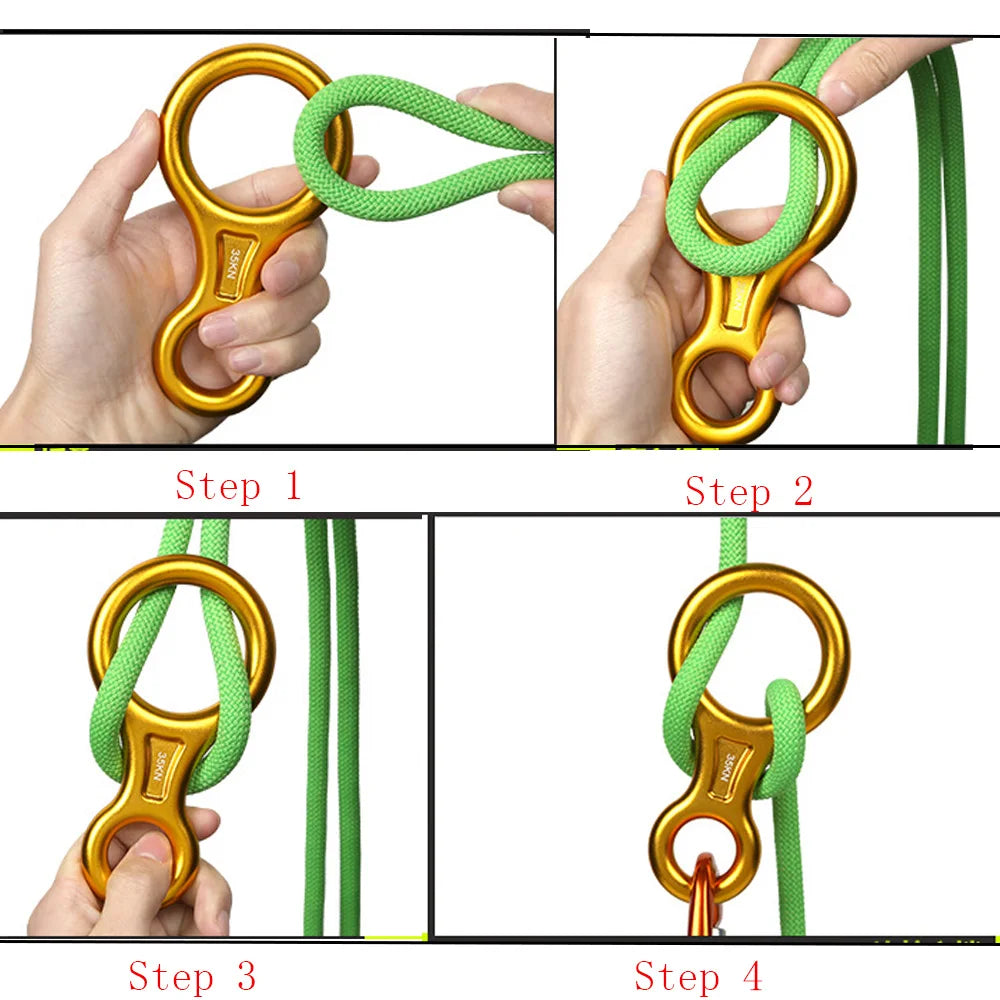 35KN Aluminum Alloy Rock Climbing 8 Word Ring Round Hoop