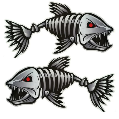 Scary Fish Skeleton Kayak Sticker