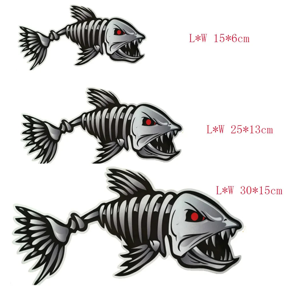 Scary Fish Skeleton Kayak Sticker